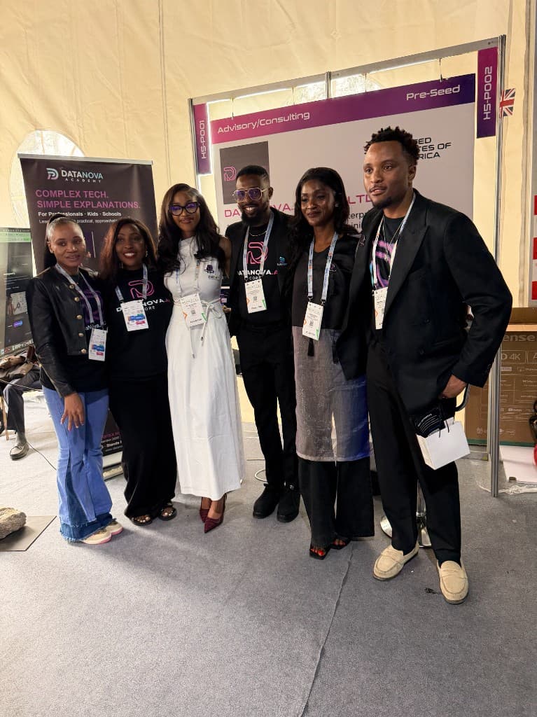 The DataNova team together at the GITEX AI Nigeria stand.